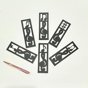Musical Notes Bookmark Set: Handmade Papercut Music Gift, musical stationary for book lovers