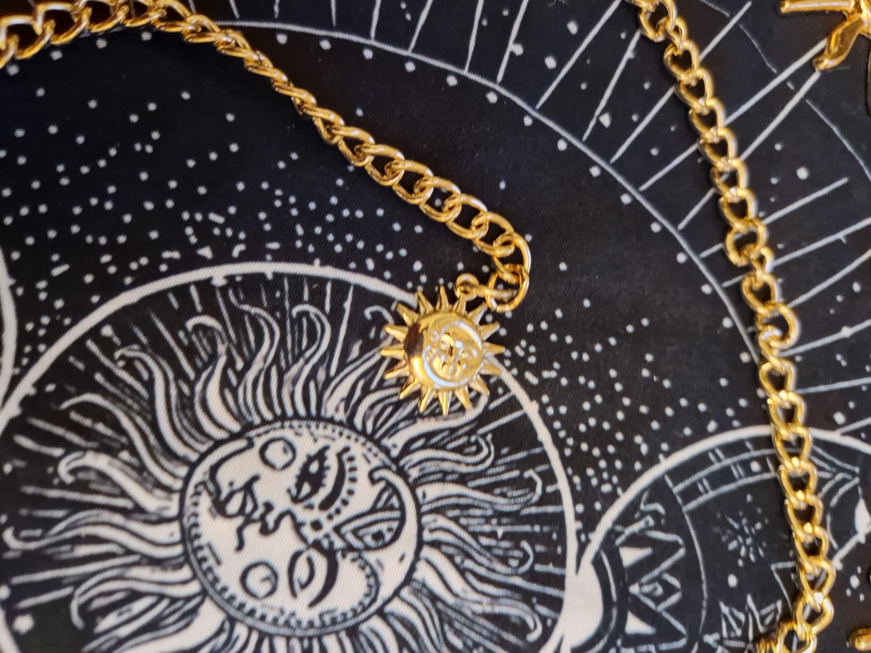 Golden Celestial Sun and Moon Chain Belt. A Unique 