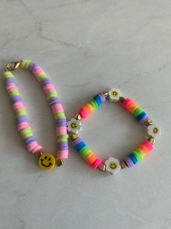 Personalized Clay Bead and Charm Bracelets 