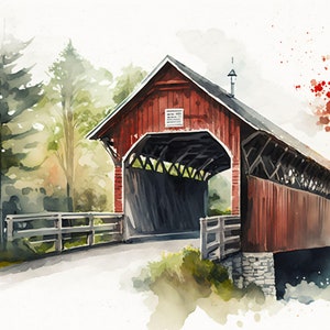 Old Covered Bridge - Canvas, Metal, Acrylic, Framed, or Giclee (Museum Quality Print)  - Mounting Hardware Included!