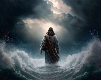 Jesus Walking on Water Art – Canvas, Metal, Acrylic, or Giclee Print