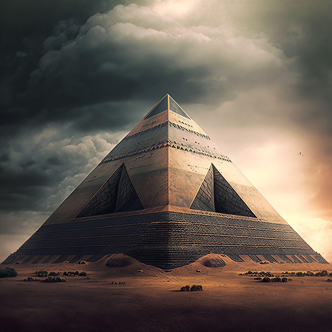 Futuristic Pyramid - Canvas, Metal, Acrylic, Framed, or Giclee (museum ...