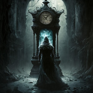 Death and Time - Canvas, Metal, Acrylic, Framed, or Giclee (Museum Quality Print)  - Mounting Hardware Included!