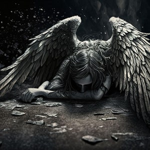 Fallen Angel - Canvas, Metal, Acrylic, Framed, or Giclee (Museum Quality Print)  - Mounting Hardware Included!