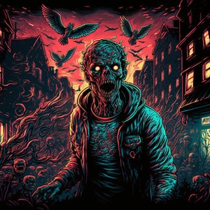 Zombies - Canvas, Metal, Acrylic, Framed, or Giclee (Museum Quality Print)  - Mounting Hardware Included!