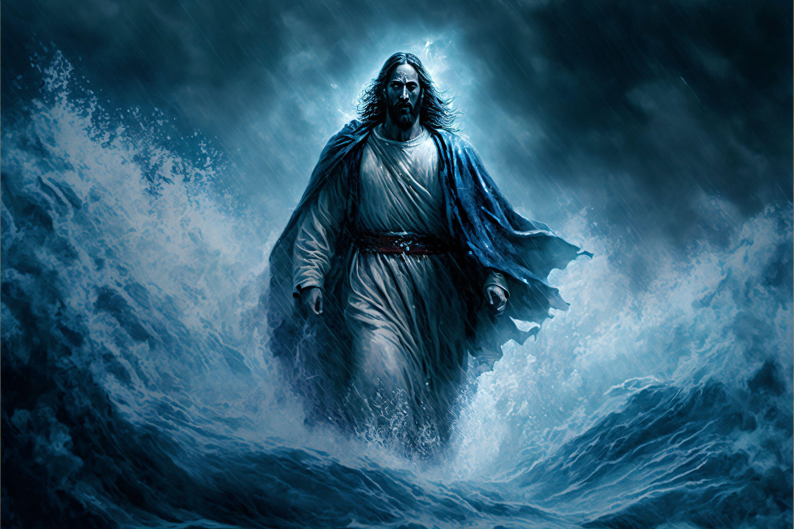Jesus Walking On The Water During The Storm Canvas Metal Acrylic Or