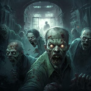 Zombies - Canvas, Metal, Acrylic, Framed, or Giclee (Museum Quality Print)  - Mounting Hardware Included!