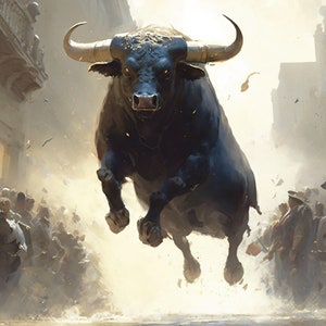 Running of the Bulls - Canvas, Metal, Acrylic, Framed, or Giclee (Museum Quality Print)  - Mounting Hardware Included!