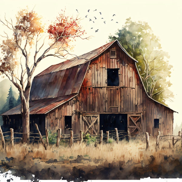 Old Rustic Barn - Canvas, Metal, Acrylic, or Giclee Quality Prints  - Mounting Hardware Included!