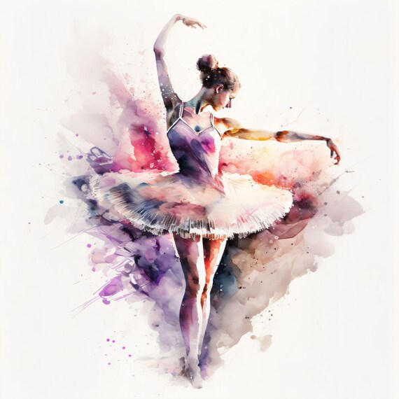 Ballerine aquarelle toile metal acrylique encadre ou jet d encre impression de qualite musee Materiel de montage inclus Etsy Canada