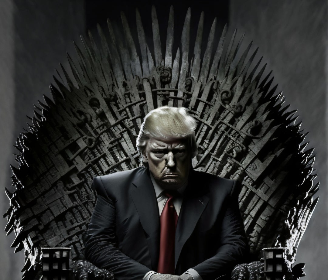 Donald Trump on the Iron Throne Canvas, Metal, Acrylic, or Giclee