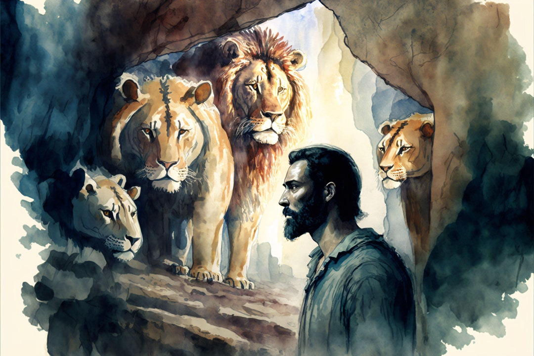 Daniel Print Daniel in the Lions Den Print – Museum Quality Giclee, Canvas, Metal ...