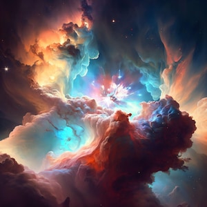 Nebula in Outer Space - Canvas, Metal, Acrylic, Framed, or Giclee (Museum Quality Print)  - Mounting Hardware Included!
