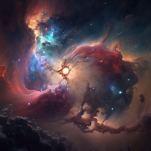 Nebula in Outer Space - Canvas, Metal, Acrylic, Framed, or Giclee (Museum Quality Print)  - Mounting Hardware Included!