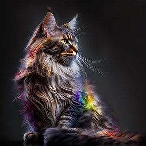 Colorful Exotic Shorthair Cat - Canvas, Metal, Acrylic, Framed, or Giclee (Museum Quality Print)  - Mounting Hardware Included!