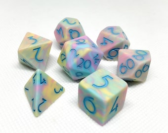 Dnd dice set Resin matte dice Colorful handmade rpg dice