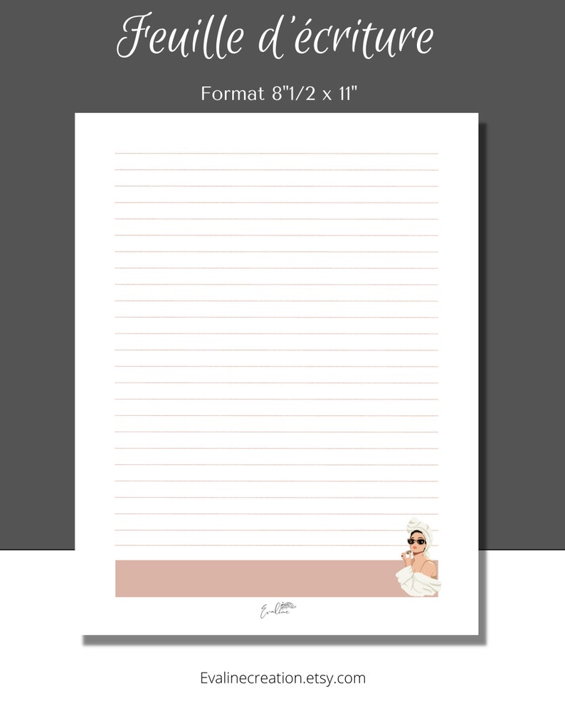 Original Templates Lined Writing Sheet Printable Note Page Printable ...