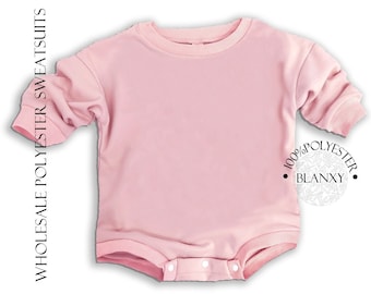 Wholesale Blank Pink Baby Sweatsuit, 100% Polyester (0-3mo to 2T-3T)