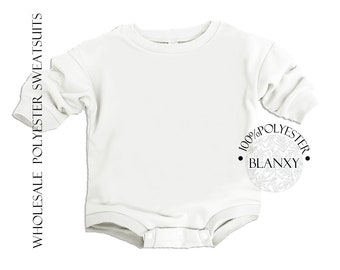 Wholesale Off White Polyester Baby Sweatsuit Blanks (0-3mo to 2T-3T)