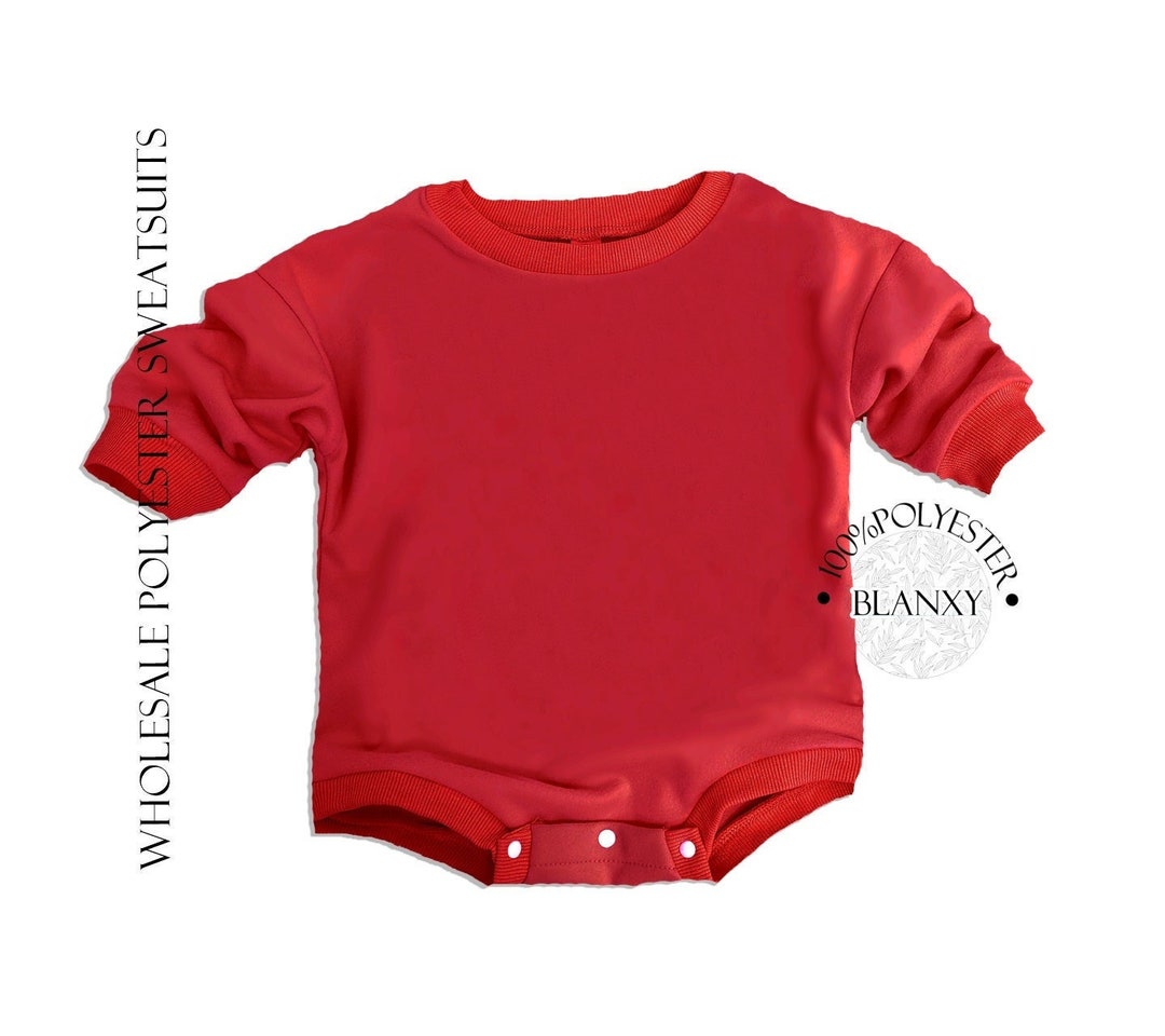 Wholesale Blank RED Sweatsuits Super SOFT Warm 100 Polyester