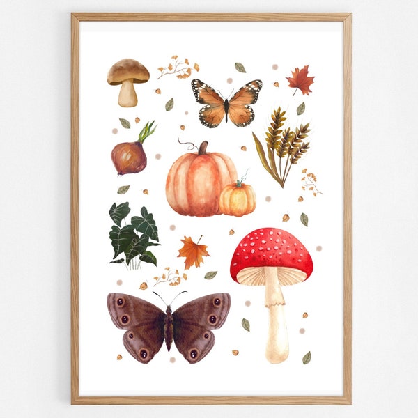 Autumn 5 pictures Bundle -digital download - Druckbare Wandkunst, Herbstdeko