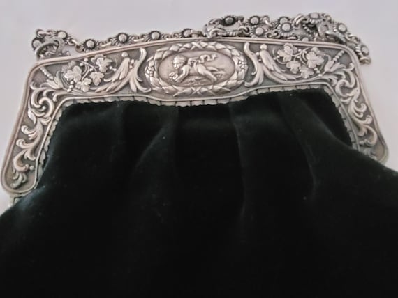 Gorham Sterling Purse with Cherubs Beutiful Antique