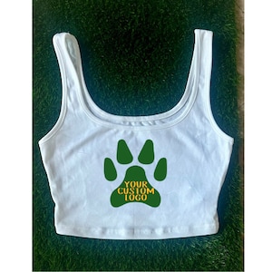 Custom College Apparel/Team crop tank top/ cami top. Personalize with ANY College or Team logo