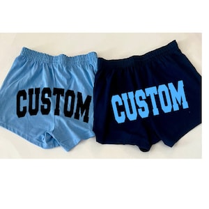 Custom College/Team Soffe Cheer Shorts. Any Custom letters/word on back of shorts. image 1