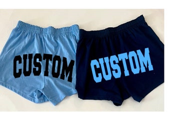 Custom College/Team Soffe Shorts. Any Custom letters/word on back of shorts.