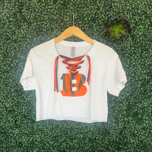Custom College/Team/ Sorority grommet v-neck with ties crop top or shirt.