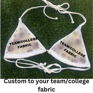 Custom College/Team Bikini Top with fabric. Tailgate Bikini Top