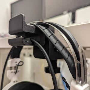 Headphone Holder Desk Clamp | Headset Hanger | Space-Saving Under Desk Mounting | Gaming and Office Accessory | Custom Colors | 3D Printed