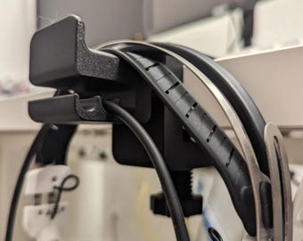 Headphone Holder Desk Clamp | Headset Hanger | Space-Saving Under Desk Mounting | Gaming and Office Accessory | Custom Colors | 3D Printed