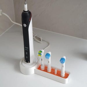 Stojak na szczoteczkę do zębów Oral-B | Stacja ładująca | Mieści 2-4 główki szczoteczki do zębów | Organizer na blat łazienkowy | Kolory niestandardowe | Druk 3D