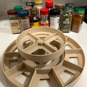 Double Decker Spice Spinner | Spice Rack Carousel | Kitchen Organization | Multiple Colors | 3D Printed