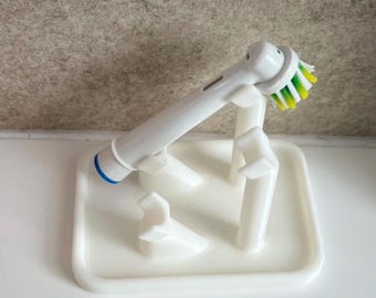 Soporte para cabezal de cepillo Oral-B / Soporte para 2 cepillos / Organizador de baño / Soporte para cabezal de cepillo de dientes eléctrico Oral-B / Colores personalizados disponibles / Impresión 3D