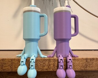 Gelede Stanley-beker | Bekersleutelhanger | Draaibare top | Mini-opslagcapsule | Flexi Stanley | Leuk cadeau | Aangepaste kleuren | 3D-geprint