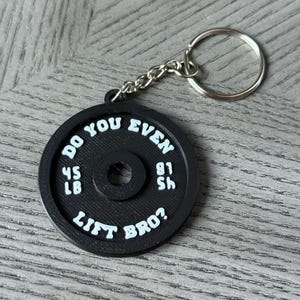 Weight Plate Keychain | Double Sided | Do You Even Lift Bro? | Gym Accessory | Bag Accessory | Barbell Keychain | Custom Colors | 3D Printed