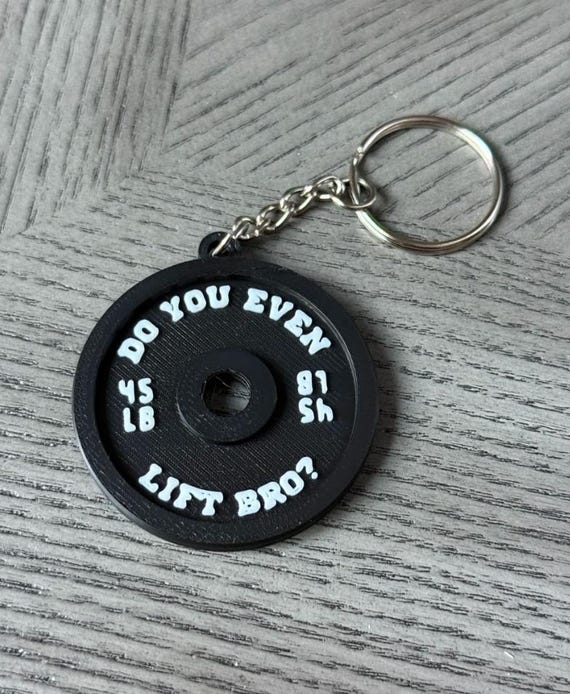 Weight Plate Keychain | Double Sided | Do You Even Lift Bro? | Gym Accessory | Bag Accessory | Barbell Keychain | Custom Colors | 3D Printed