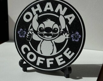 Lilo & Stitch-onderzetters | Set van 2 | Aangepaste Disney-onderzetters | Cadeau voor haar | Bureauonderzetter| Tafeldecoratie | Aangepaste kleuren | 3D-geprint