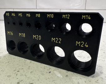 Metric Thread Test Block | Thread Determination Tool | Accurate Thread Identification | Dual Color | 3D Printed