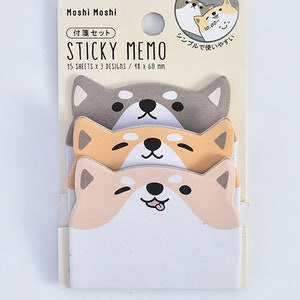 Mignon chiens japonais bloc-notes bloc-notes Notes autocollantes étiquettes de papeterie pour Scrapbooking Journal Journal bricolage artisanat