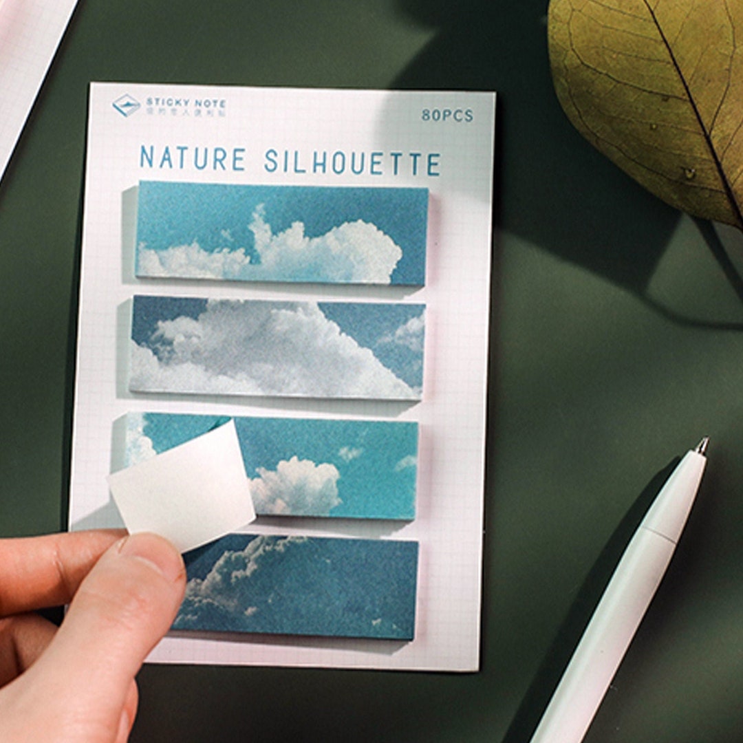 Natural Cloud Blue Sky Memo Marker Pad Notes for That Natural Etsy