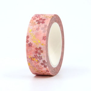 Romantic Foil Sakura Cherry Blossom Washi Masking Tape Japanese Tape For Scrapbooking Journal DIY Paper Projects