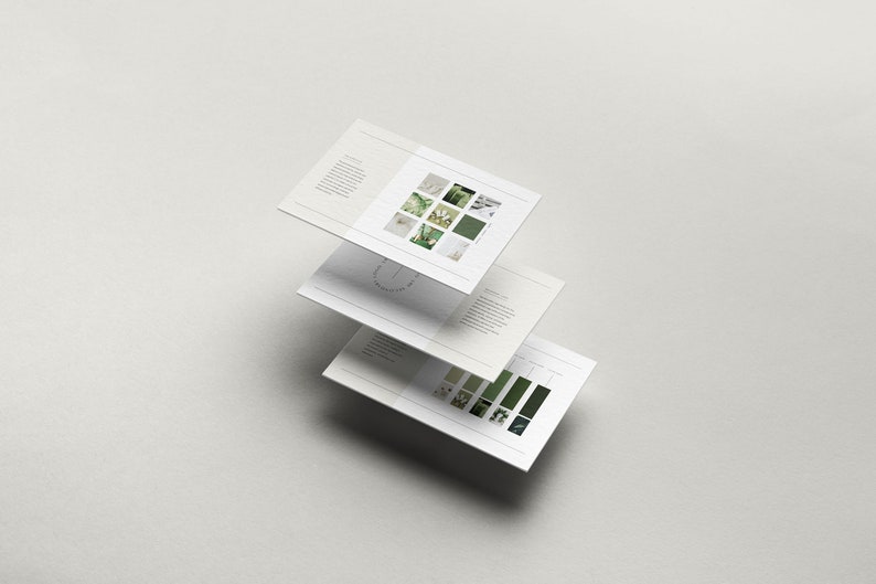 Pode incluir: Tr&ecirc;s p&aacute;ginas brancas com paletas de cores verdes e texto. A p&aacute;gina superior tem uma grade de quadrados verdes com diferentes tons de verde. A p&aacute;gina do meio tem um c&iacute;rculo com uma linha que o atravessa e texto. A p&aacute;gina inferior tem uma grade de ret&acirc;ngulos verdes com diferentes tons de verde.