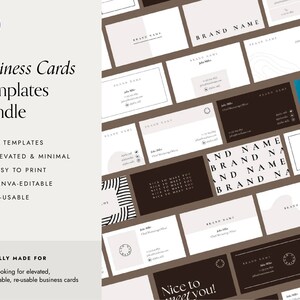 30 modèles de carte de visite Canva | Modèles de cartes de visite modifiables Canva élégants et modernes | Neutre et Minimaliste | Taille standard américaine