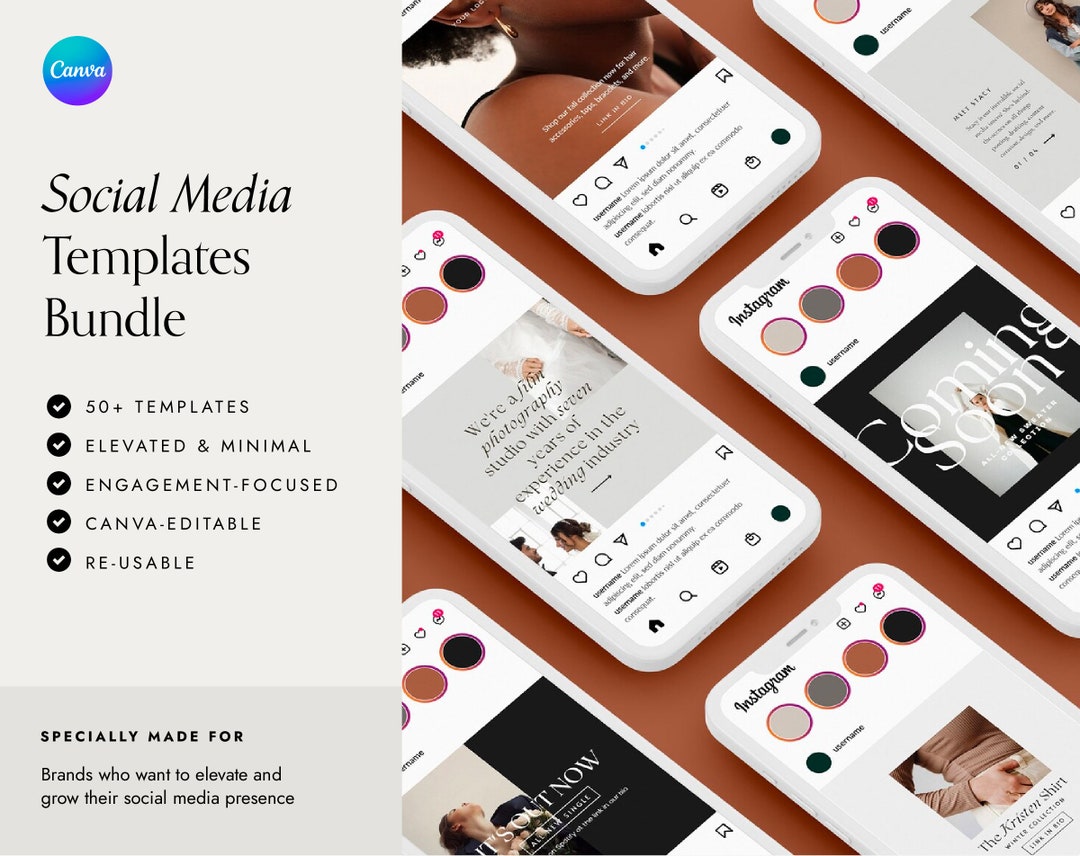 50+ Social Media Canva Templates | Luxe & Minimal Canva Social and ...