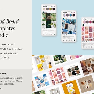 15 Canva Mood Board Templates | Modern & Elevated Editable Canva Mood Boards | Design Proposals | Vision Boards | Event Planning Boards