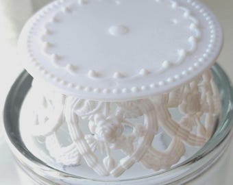 Cake Topper Base, White, Clear