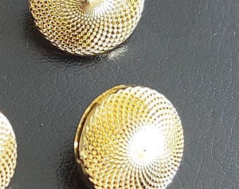 Gold Buttons, 14mm, with Shanks, set of 10